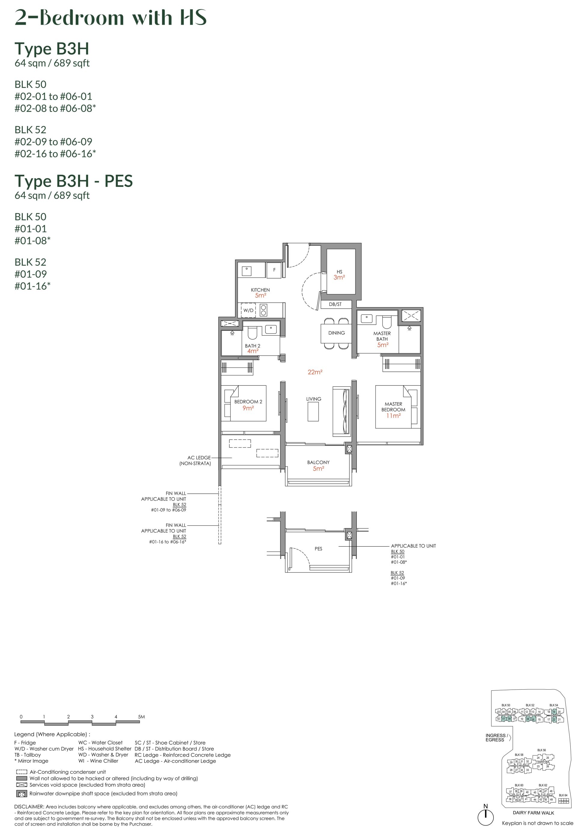 2 Bedroom + Hs B3H