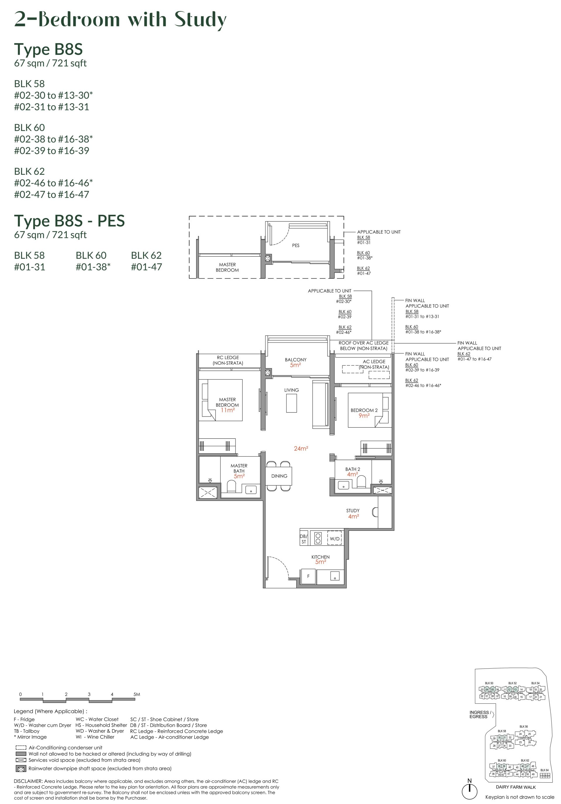 2 Bedroom + Study B8S