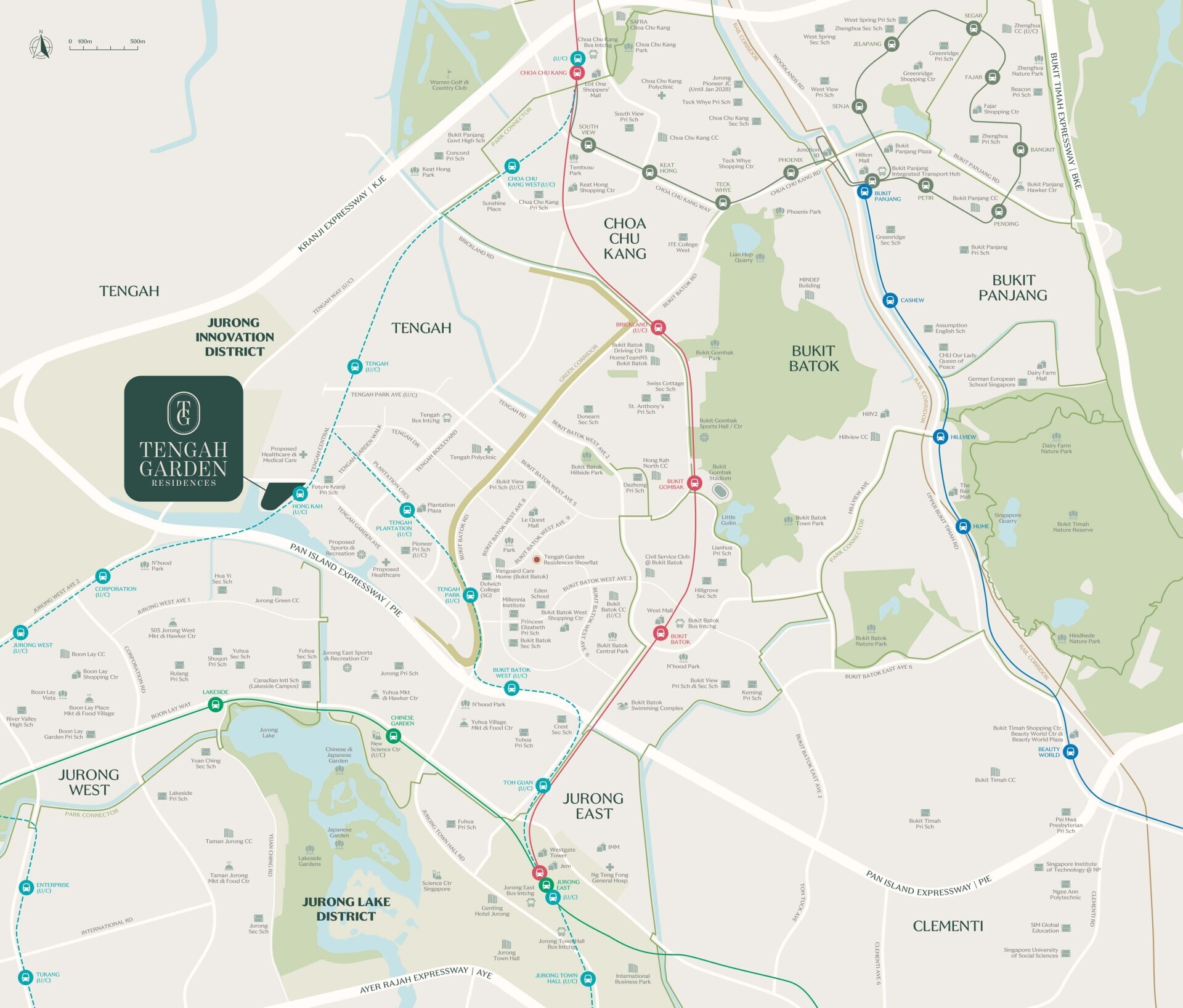 Tengah Garden Residences location map — vicinity and connectivity